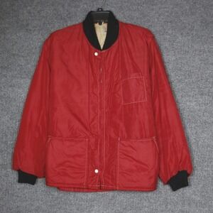 Hawthorne Mens Red Quilted Lined Bomber Jacket Outerwear Size XL Utility